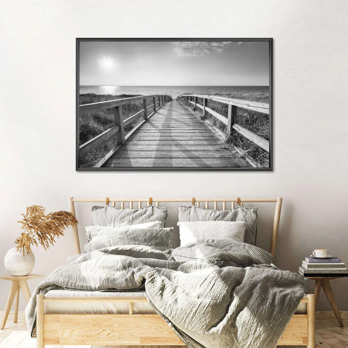 A Boardwalk To The Beach BW Wall Art