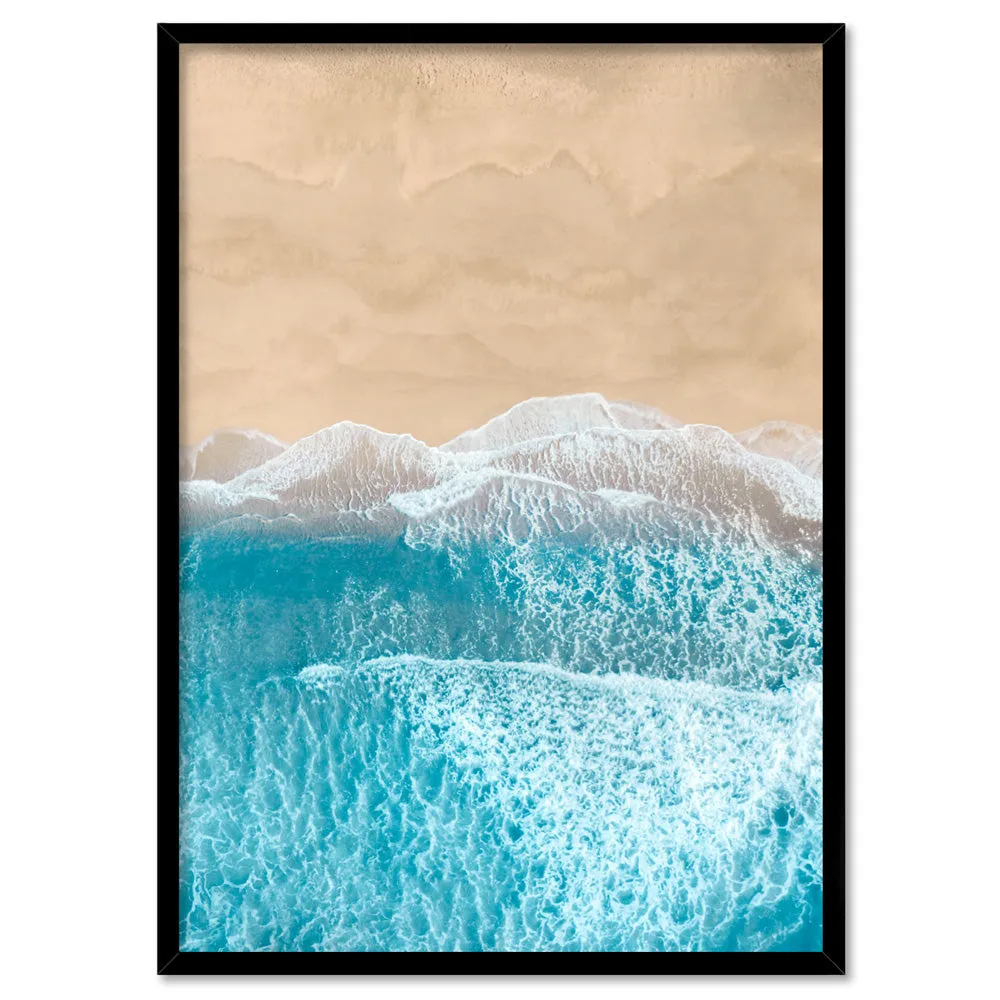 Aerial Beach Sand Waves View II - Art Print