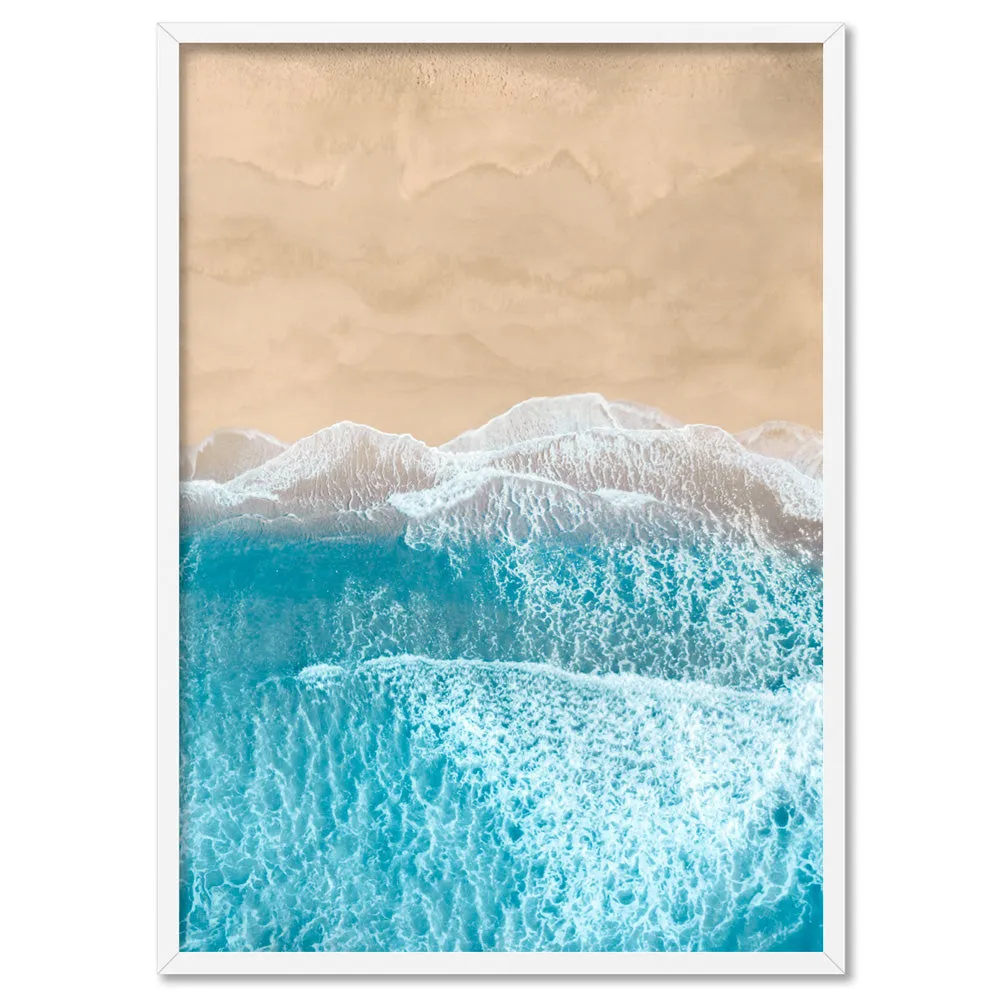 Aerial Beach Sand Waves View II - Art Print