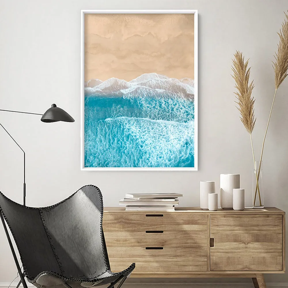 Aerial Beach Sand Waves View II - Art Print