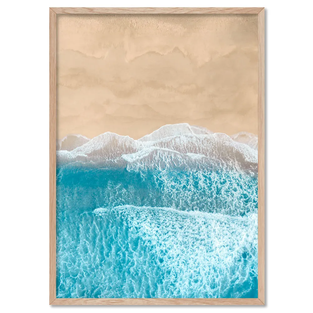 Aerial Beach Sand Waves View II - Art Print