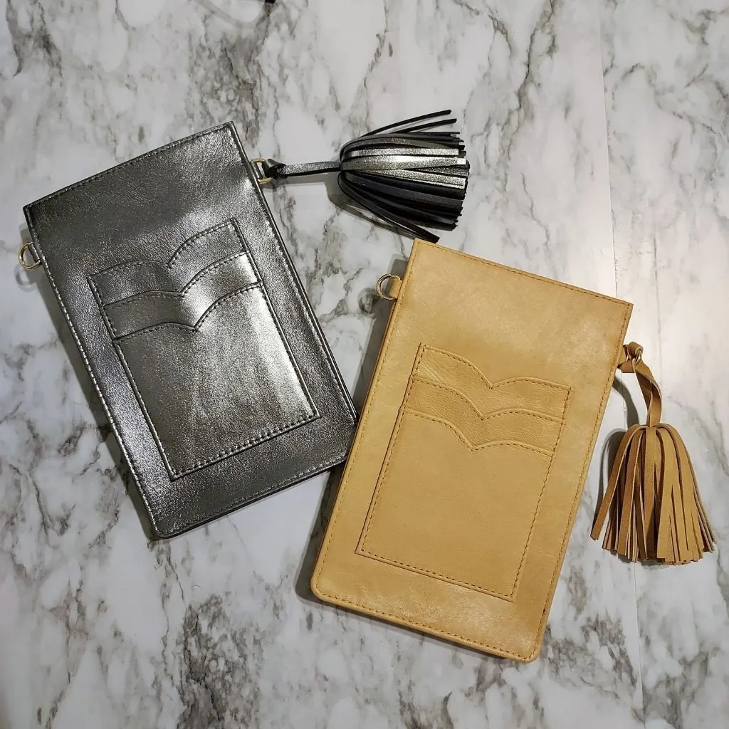 Agnes Phone Pouch - Pewter Metallic