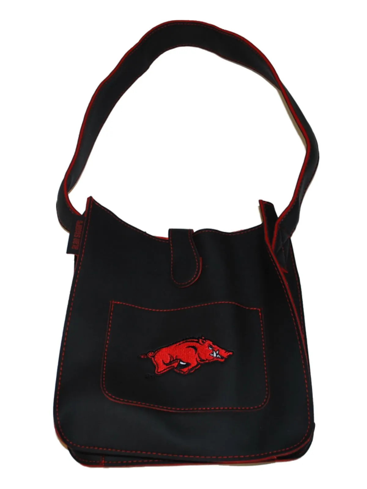 Arkansas Razorbacks Alan Stuart Black Leather Style Tote Purse 9" x 8.75"