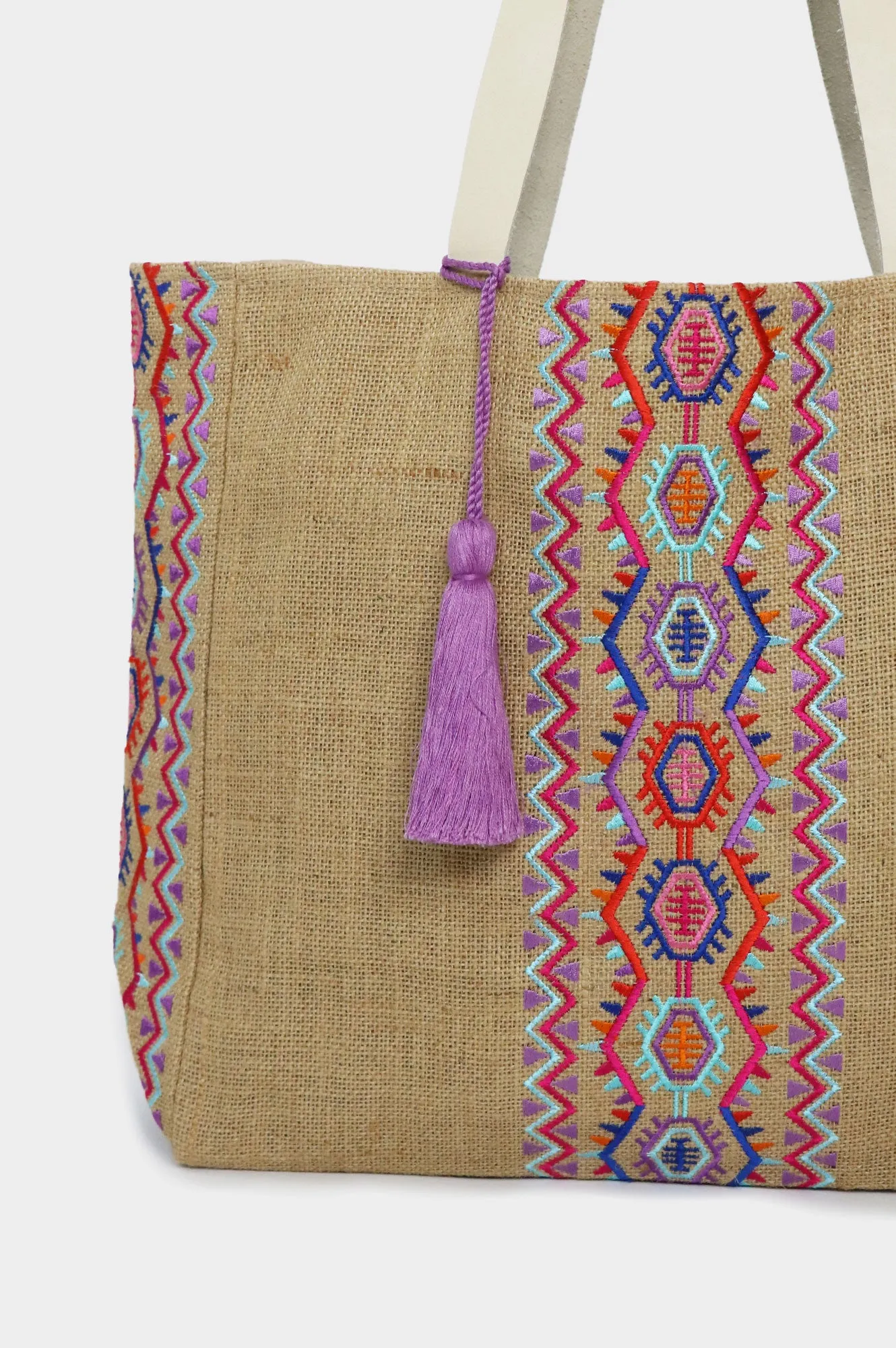 Aruba Jute Beach Bag | Natural/Multi