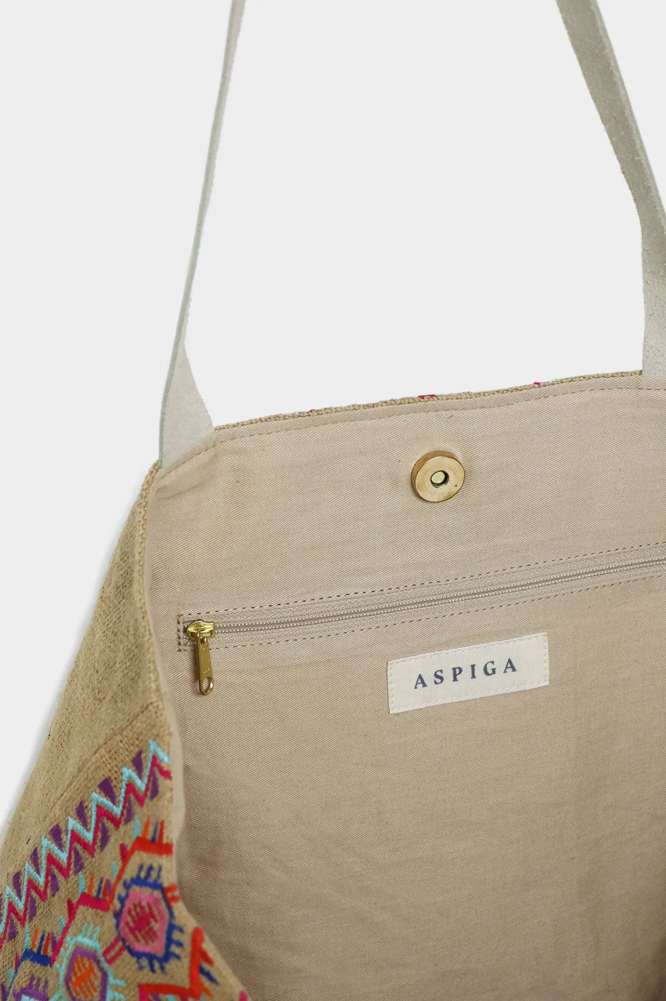 Aruba Jute Beach Bag | Natural/Multi