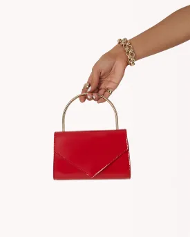 ASTON HANDLE BAG - RUBY PATENT