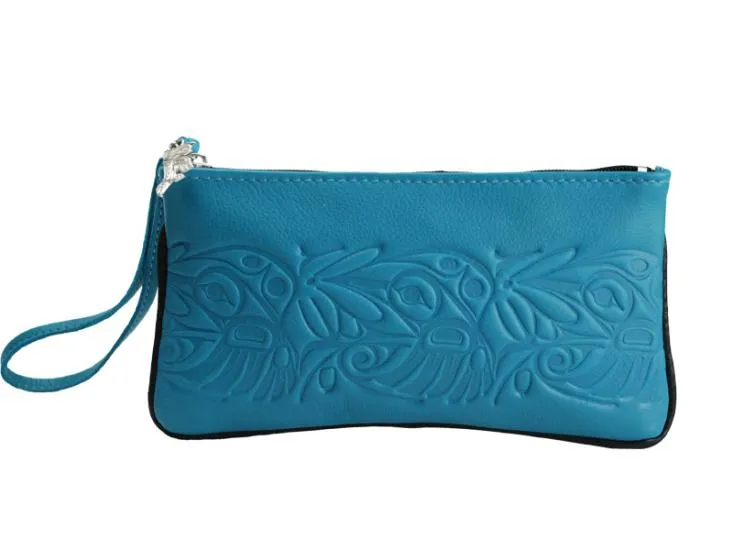 Bag - Wristlet, Leather, Hummingbird