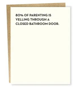 'Bathroom Door' Greeting Card