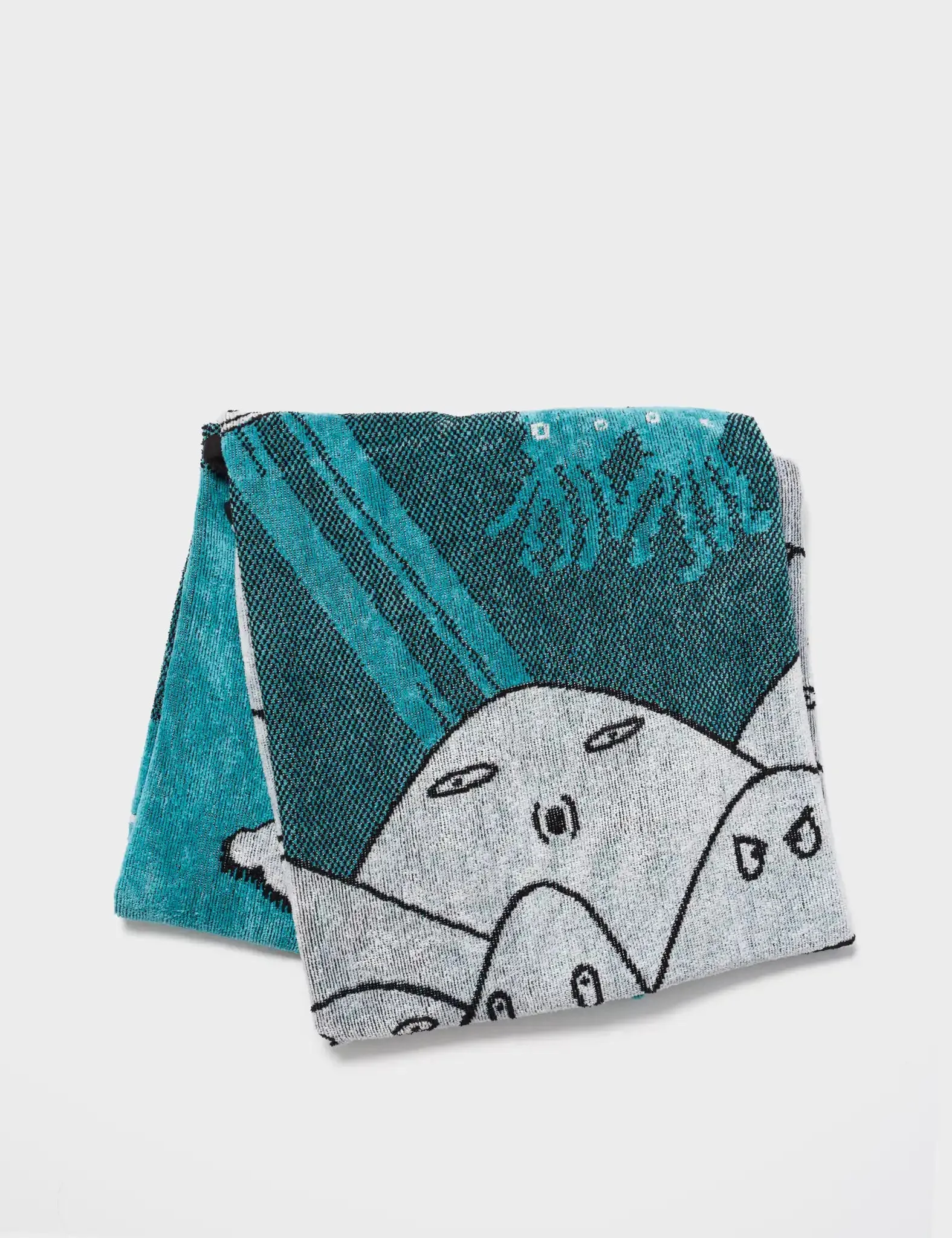 Beach Cotton Towel - Spaceship Woven Design