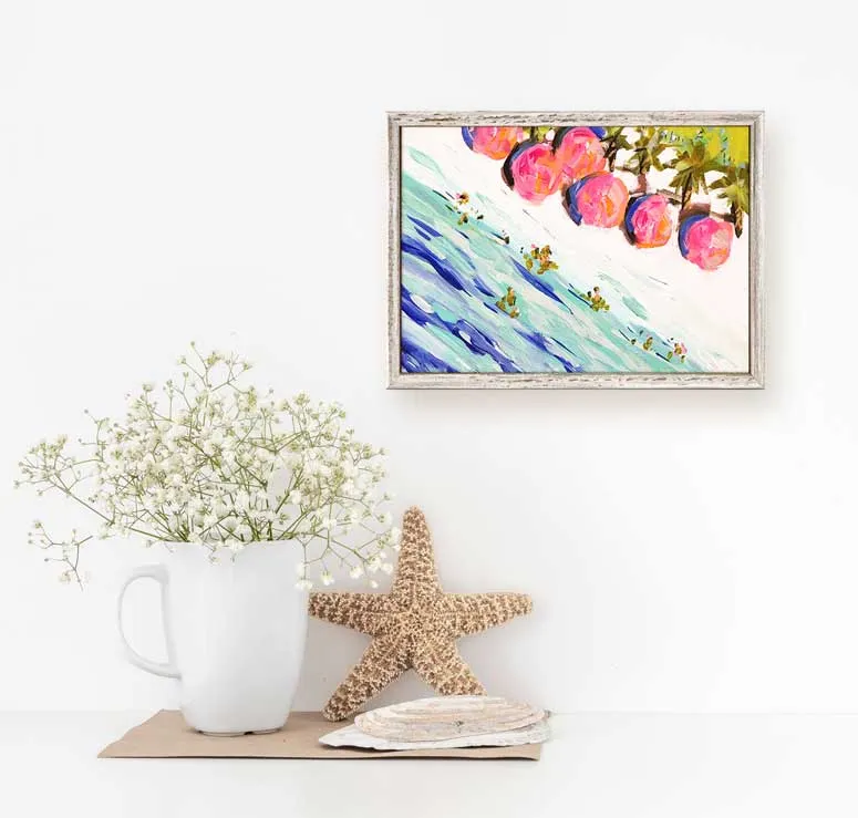 Beach Plane Mini Framed Canvas