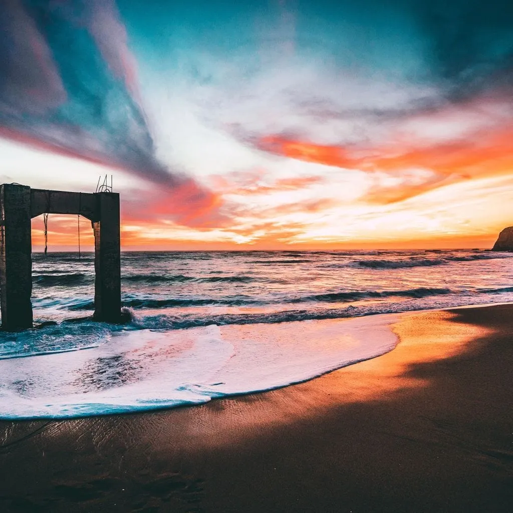 Beach Sunset Old Pier - Johanjjf