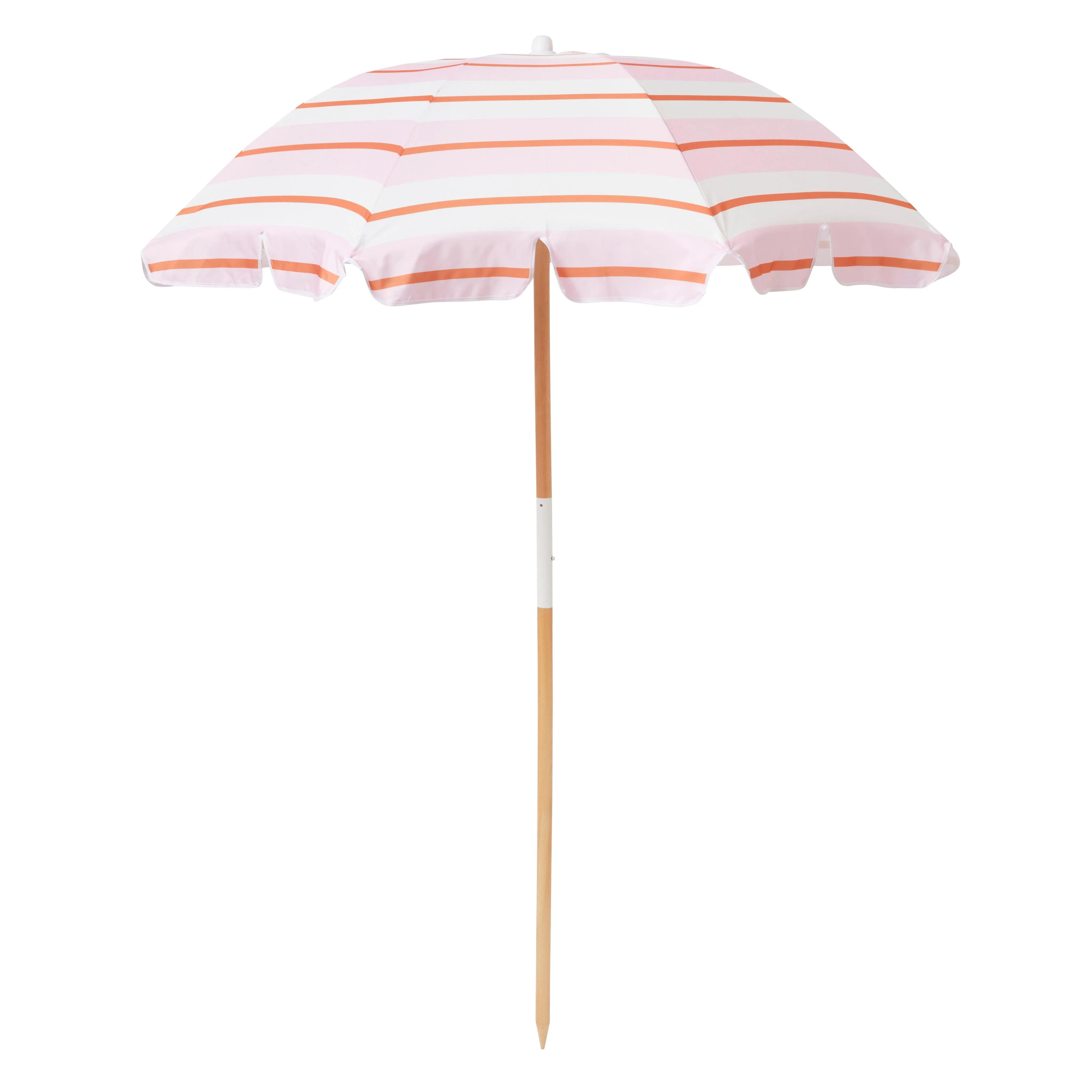 Beach Umbrella Summer Stripe Strawberry Sorbet