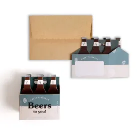 Beers To You Pop-Up Birthday Card with Six Pack Design