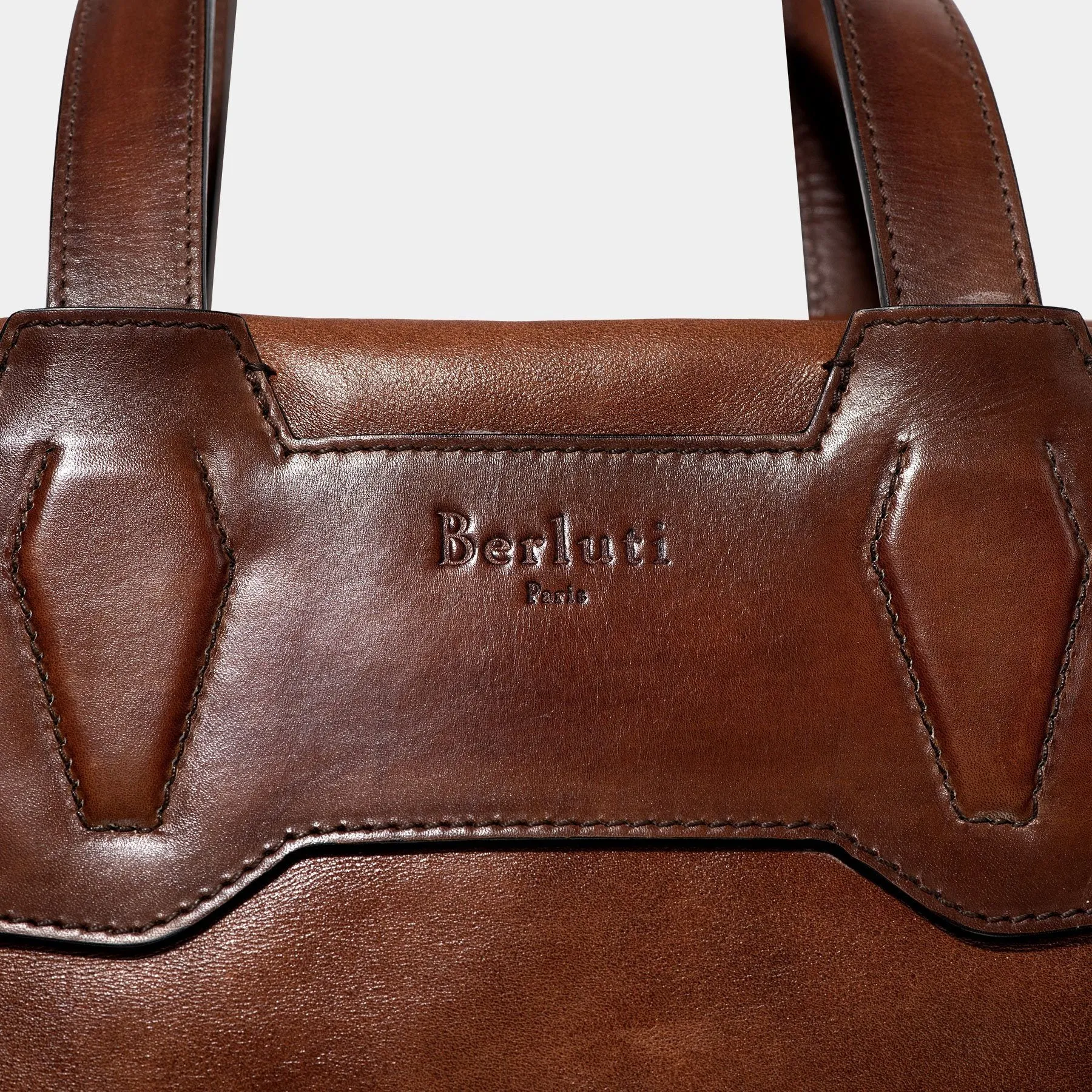 Berluti Scritto Brown Leather Tote