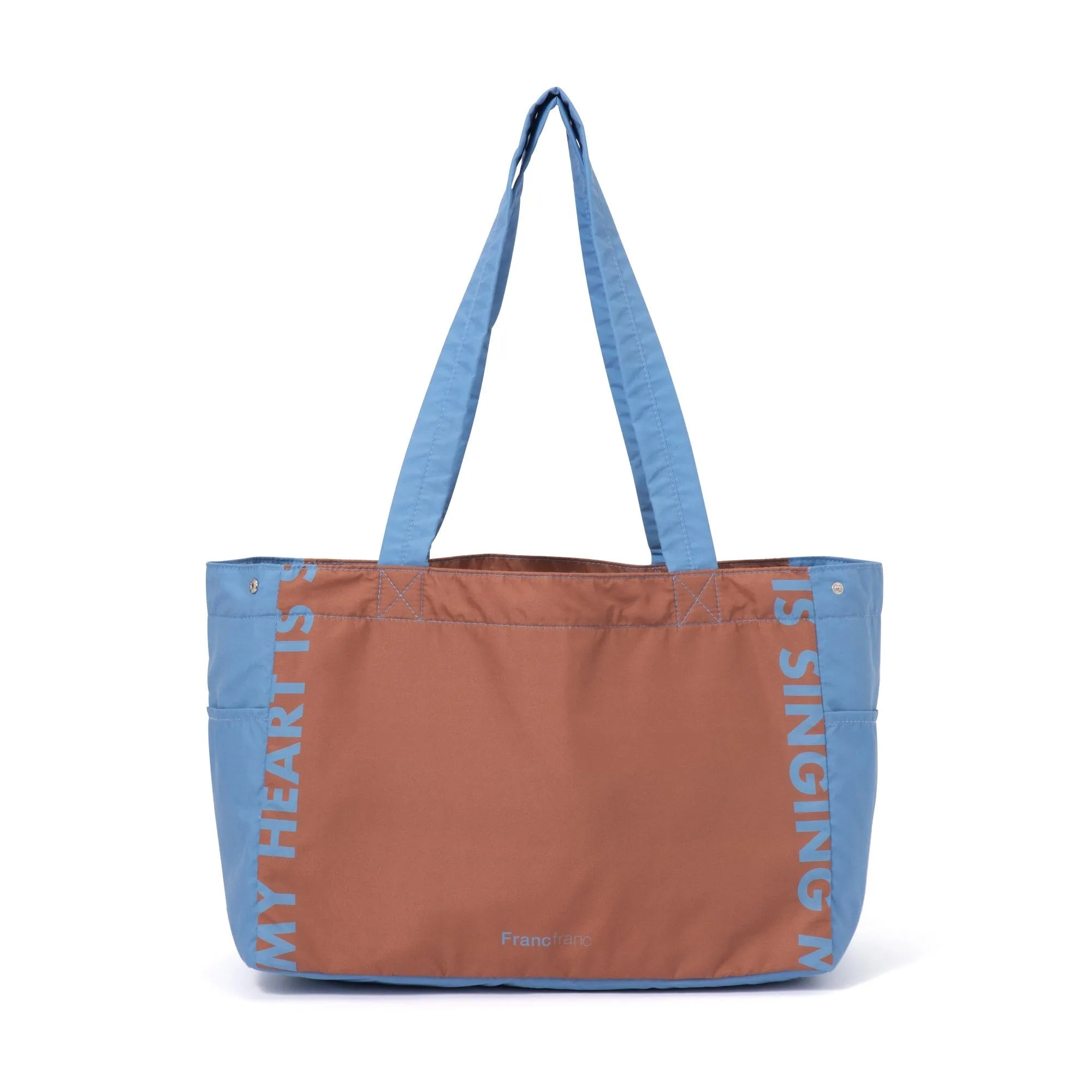 Bicolor Cooler Basket Bag  Brown