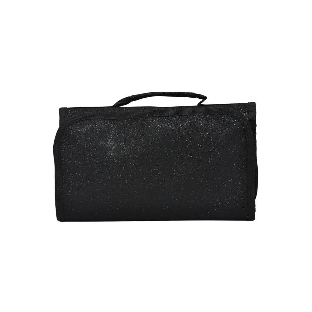 Black Glitter NGIL Traveling Toiletry Bag