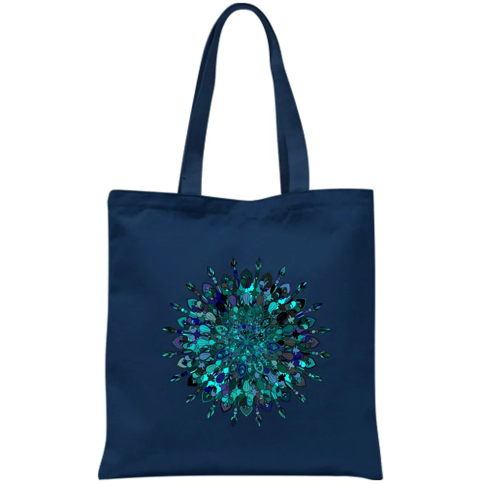 Borsa Cotton Bag with Hand-Drawn Mandala Art