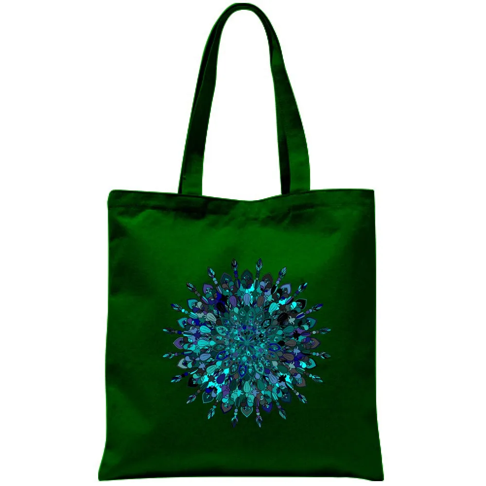 Borsa Cotton Bag with Hand-Drawn Mandala Art