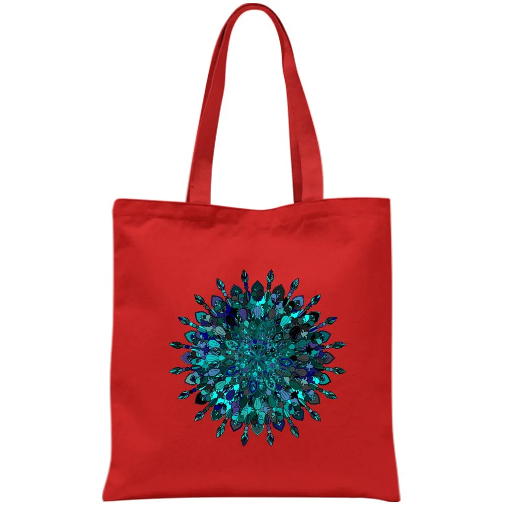 Borsa Cotton Bag with Hand-Drawn Mandala Art