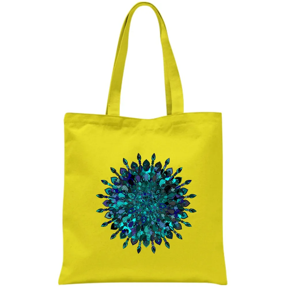 Borsa Cotton Bag with Hand-Drawn Mandala Art