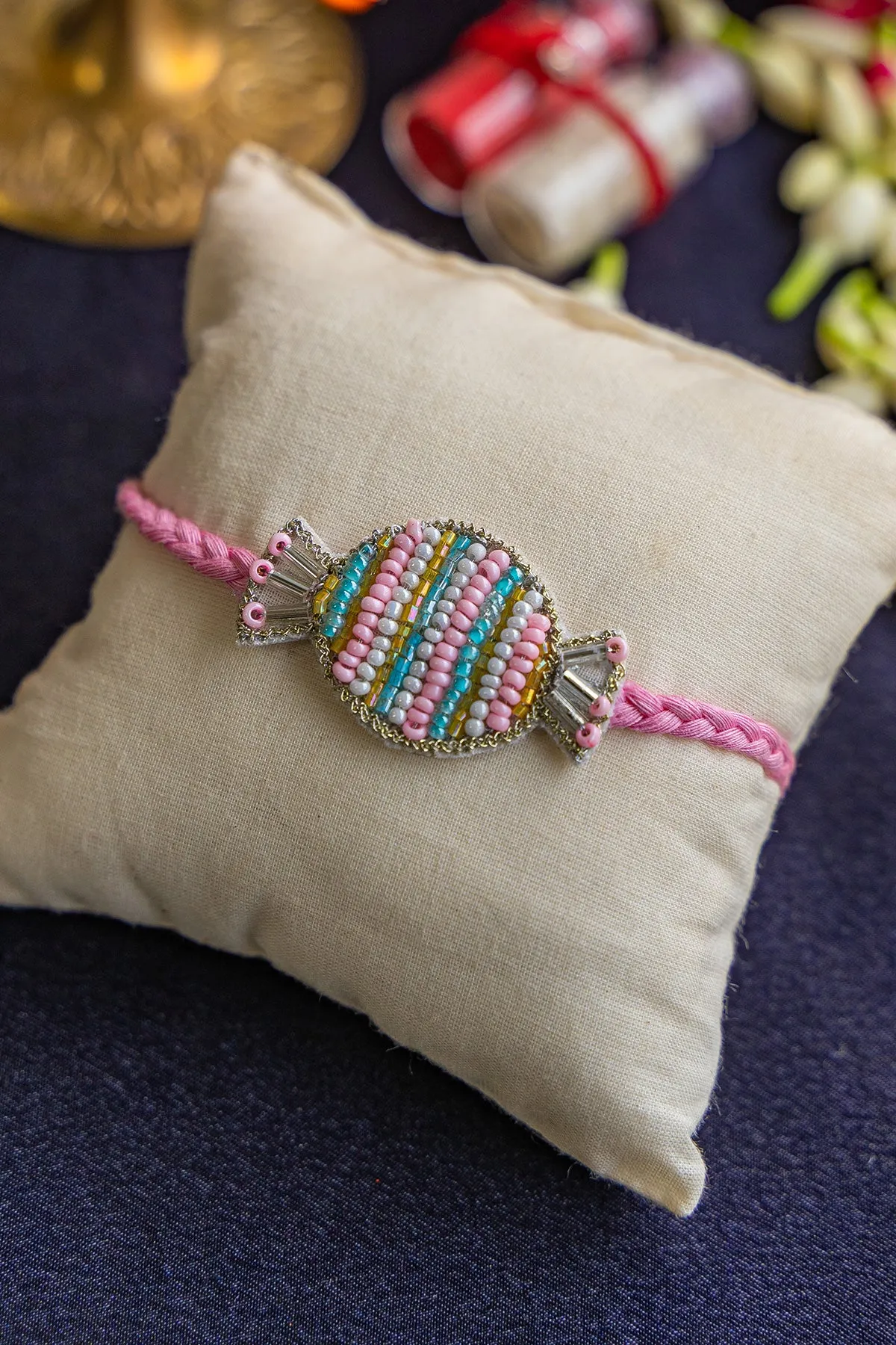 Candy Embroidered Rakhi