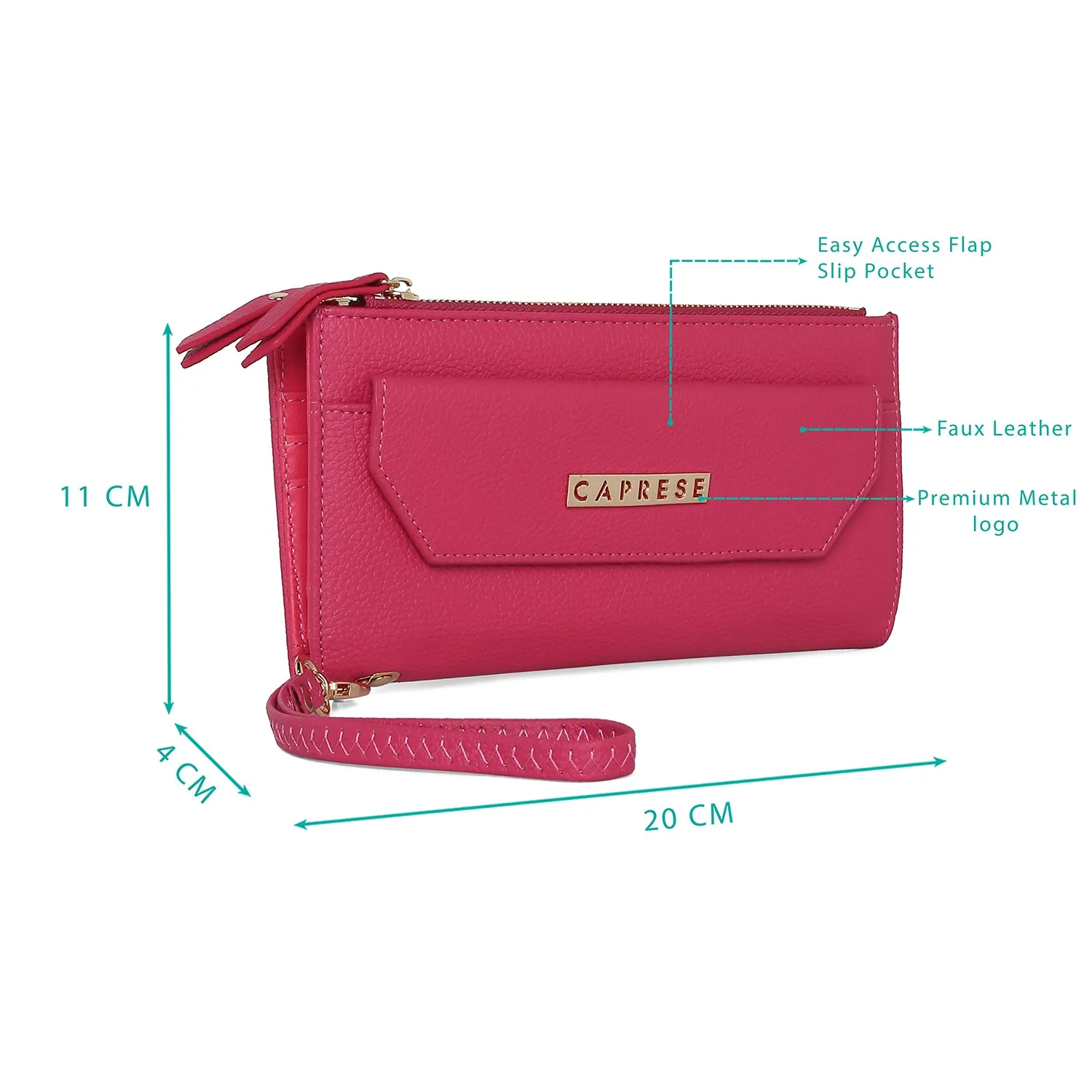 Caprese Mia Zip Wallet Large Pink