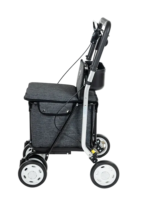 Carlett Comfort Shopping Rollator / Walker in Grey Ice