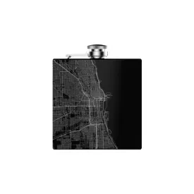 Chicago Map Hip Flask