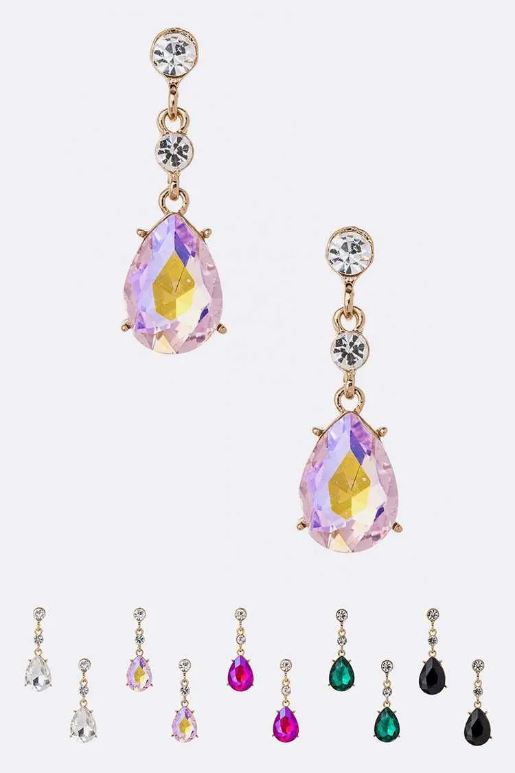 CRYSTAL TEARDROP EARRINGS