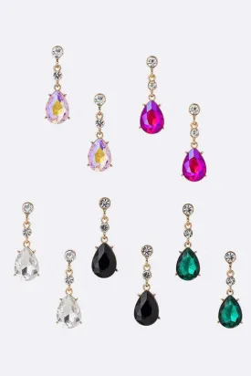 CRYSTAL TEARDROP EARRINGS