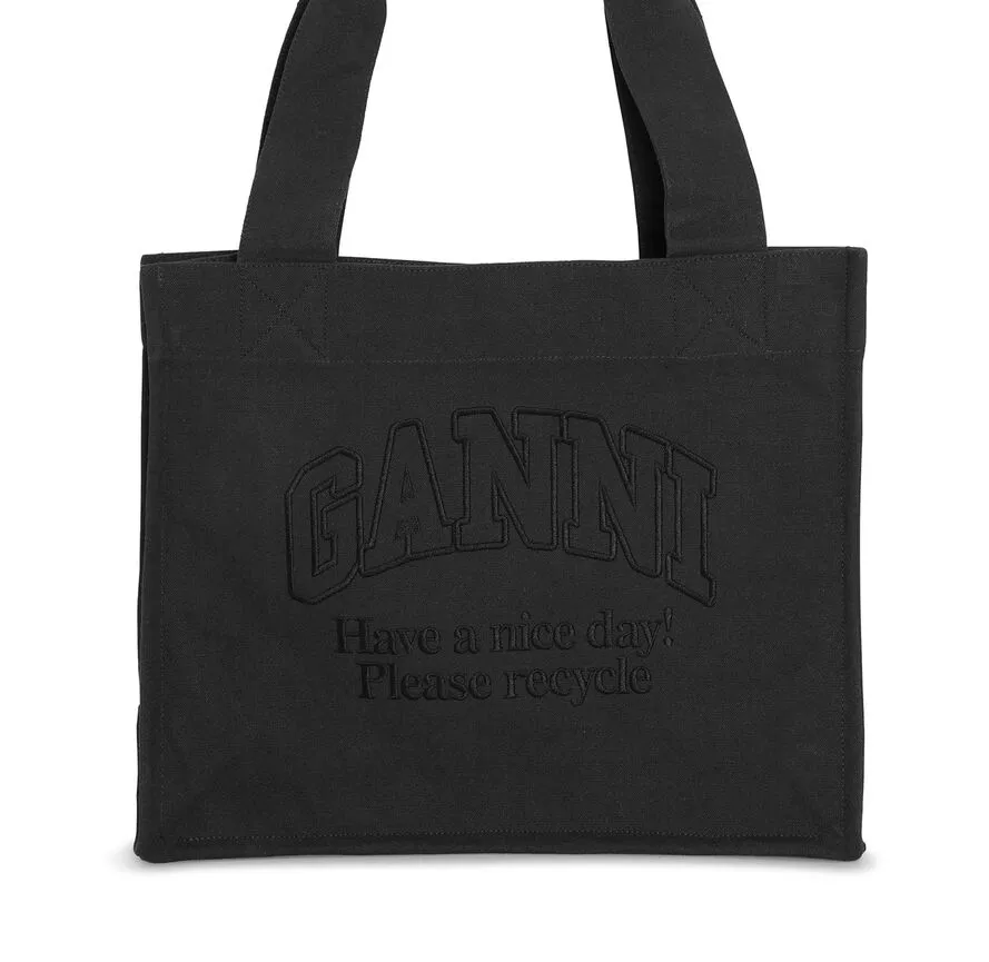 Dark Grey Large Canvas Tote Bag Cotton Women's