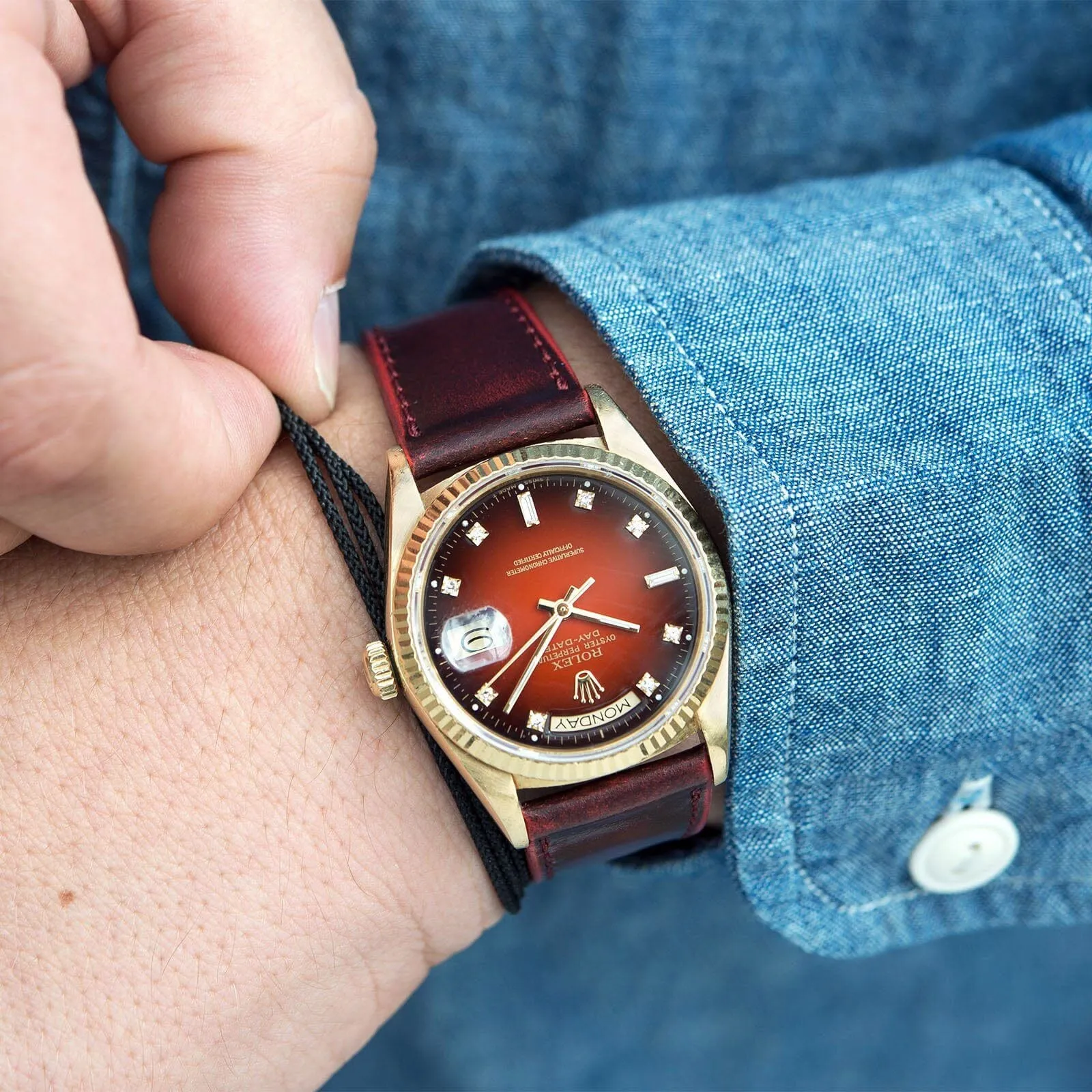 Degrade Chilli Red Leather Watch Strap