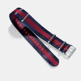 Deluxe Nylon Single Pass Watch Strap Navy Red