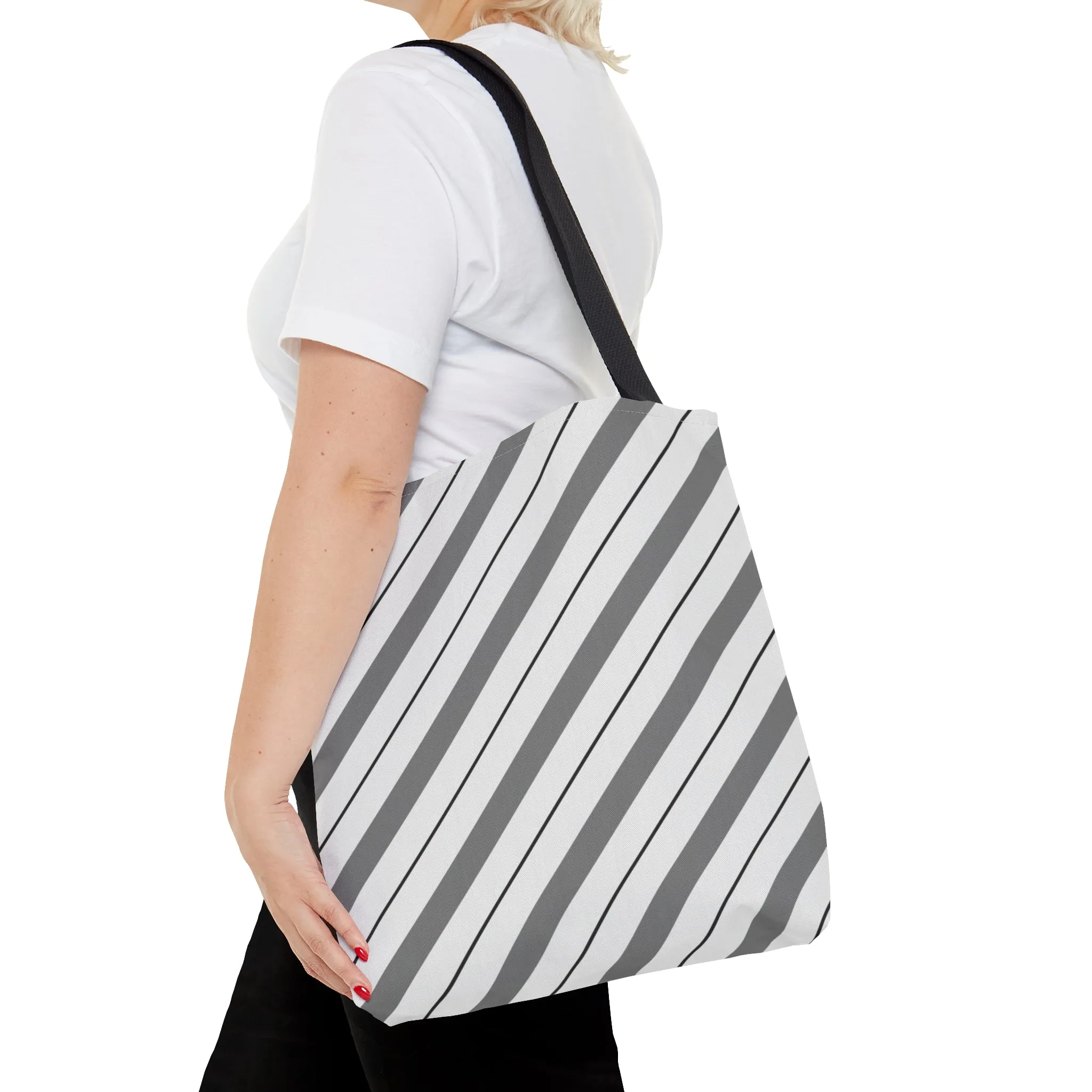 Diagonal Stripe Tote Bag