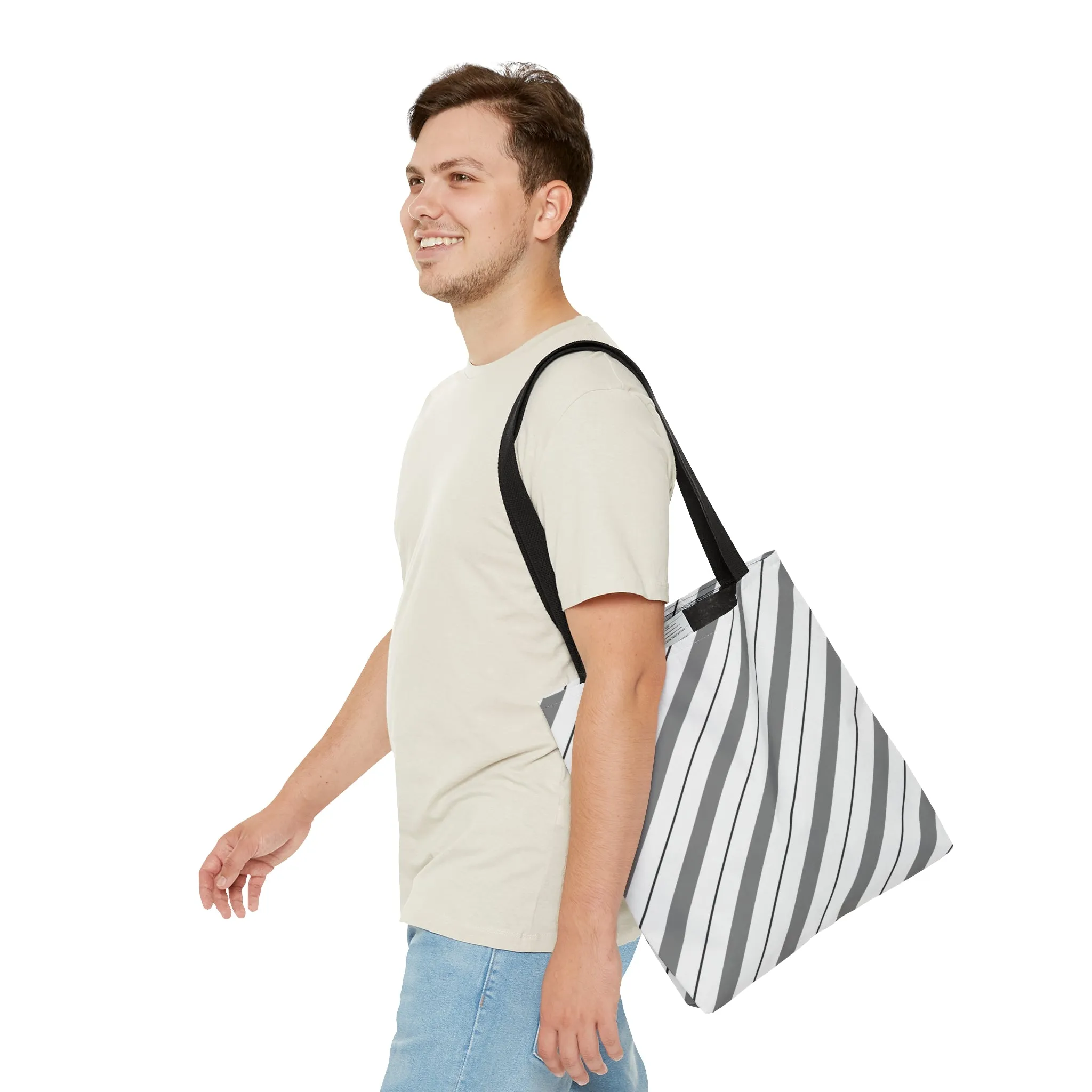 Diagonal Stripe Tote Bag