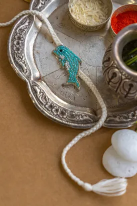 Dolphin Embroidered Rakhi