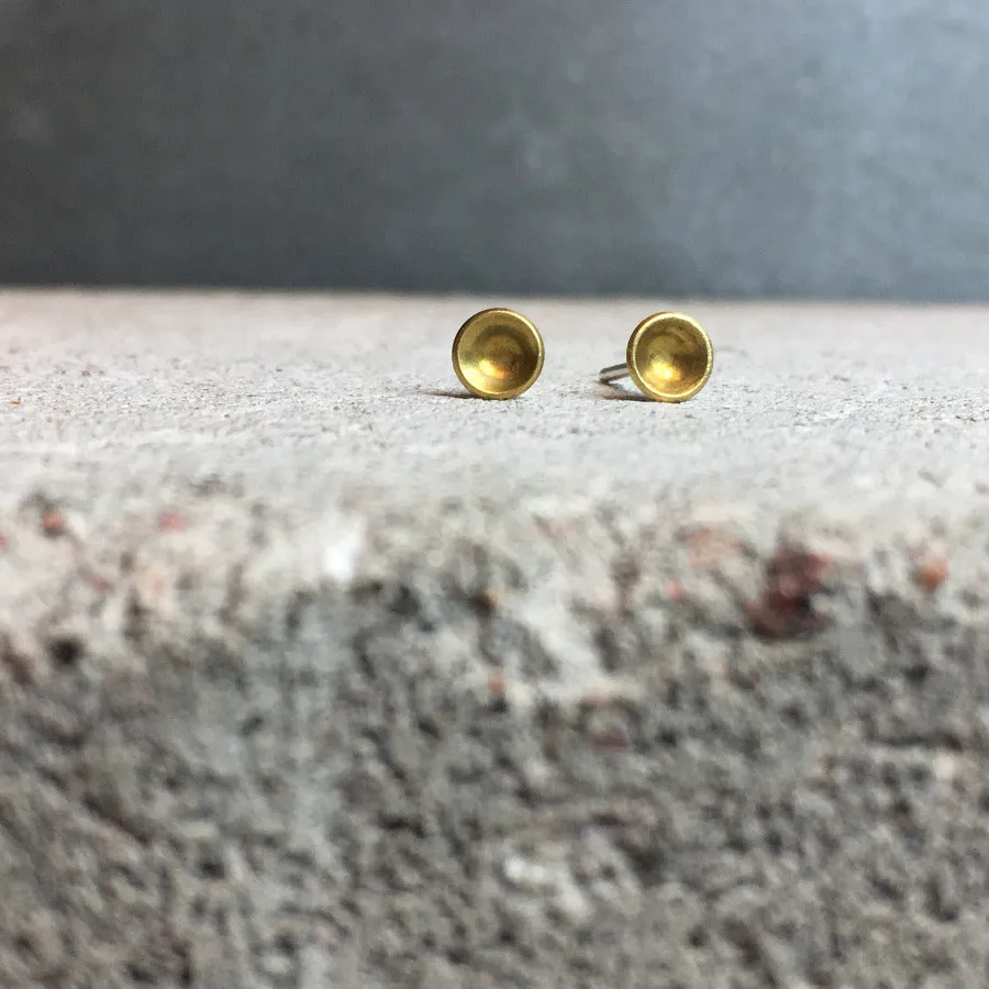 Dome Earrings Brass or Silver