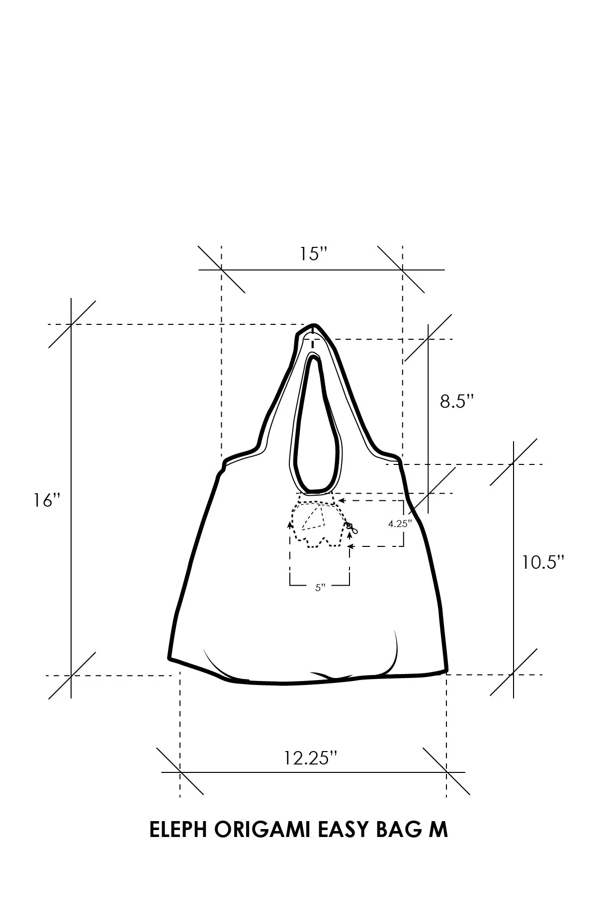 Eleph Origami Easy Bag M - Bai Sri : Black