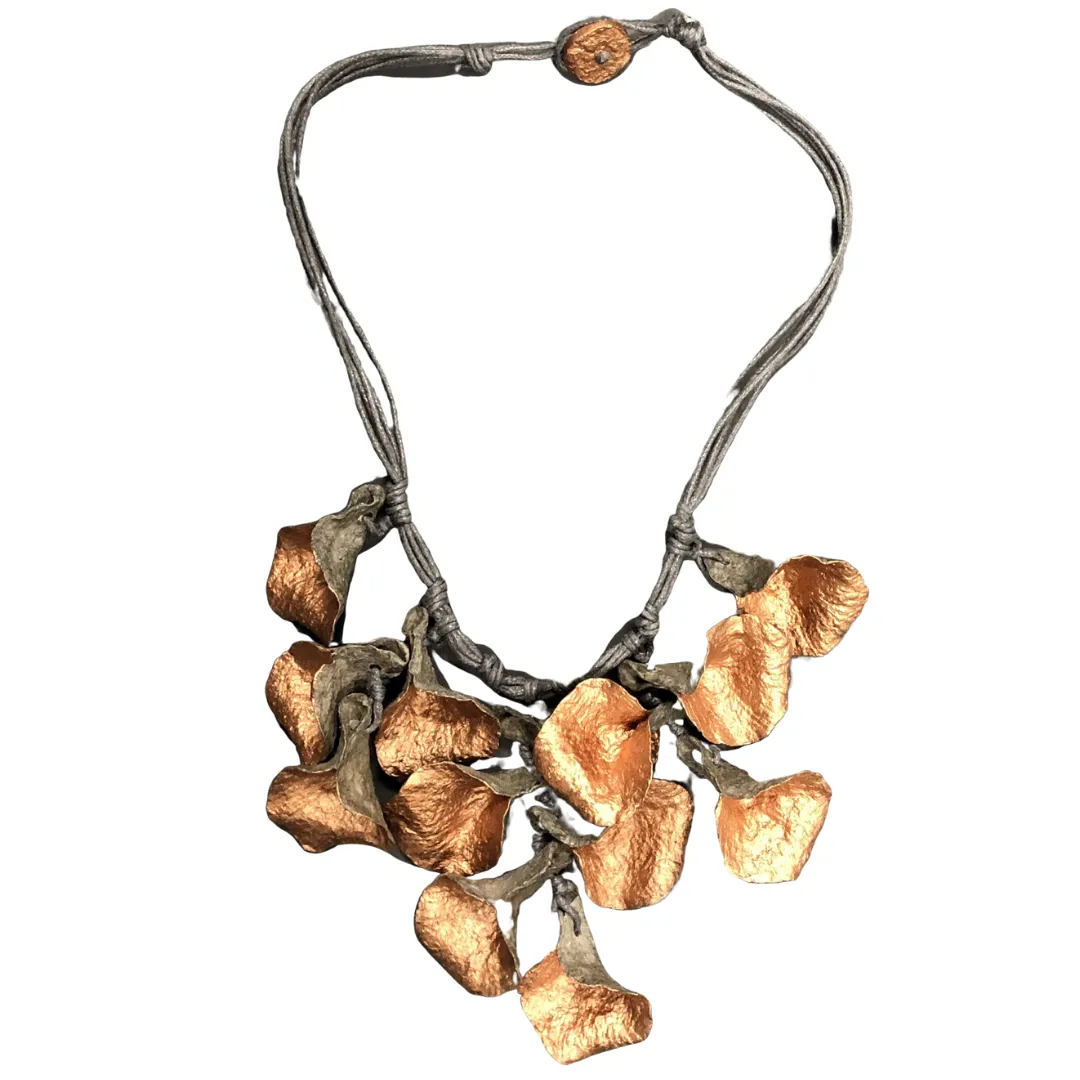 Emiliana - Recycled paper calla lily cluster necklace