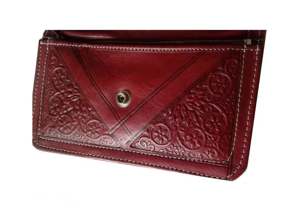 Envelope Leather Purse - Deep Red