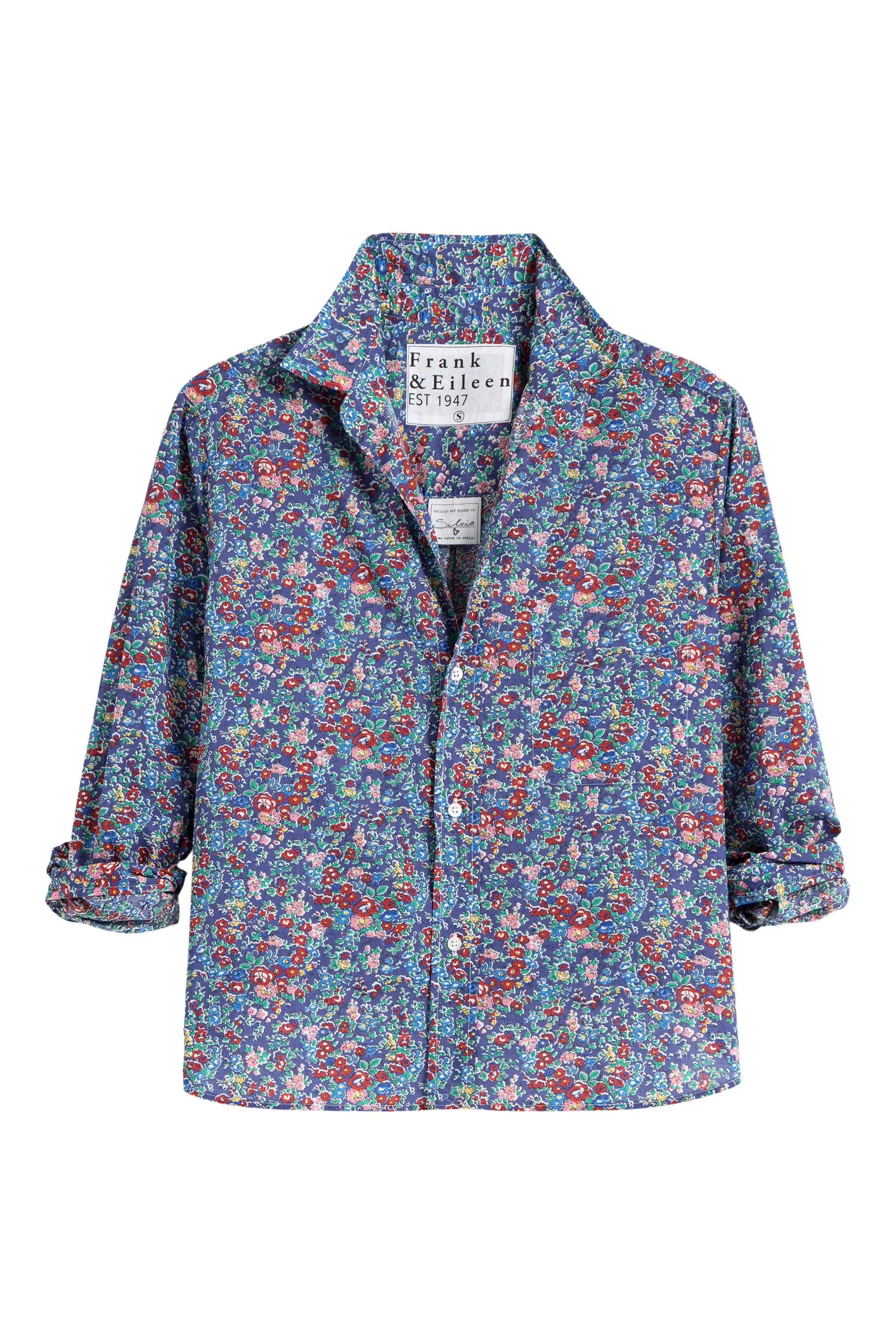 Frank & Eileen Silvio Button up in Navy Floral Print