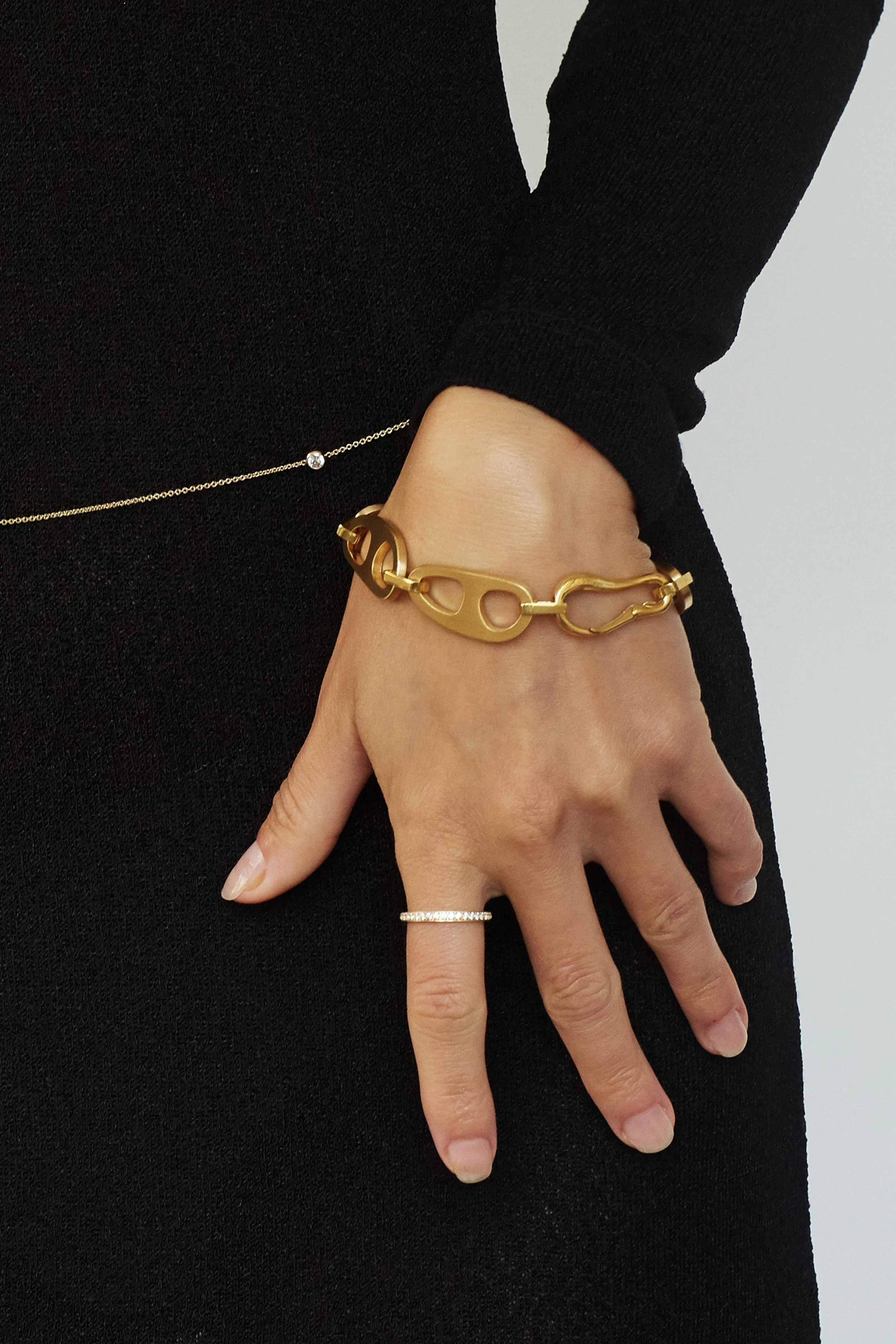 Gold Brushed Tab Bracelet