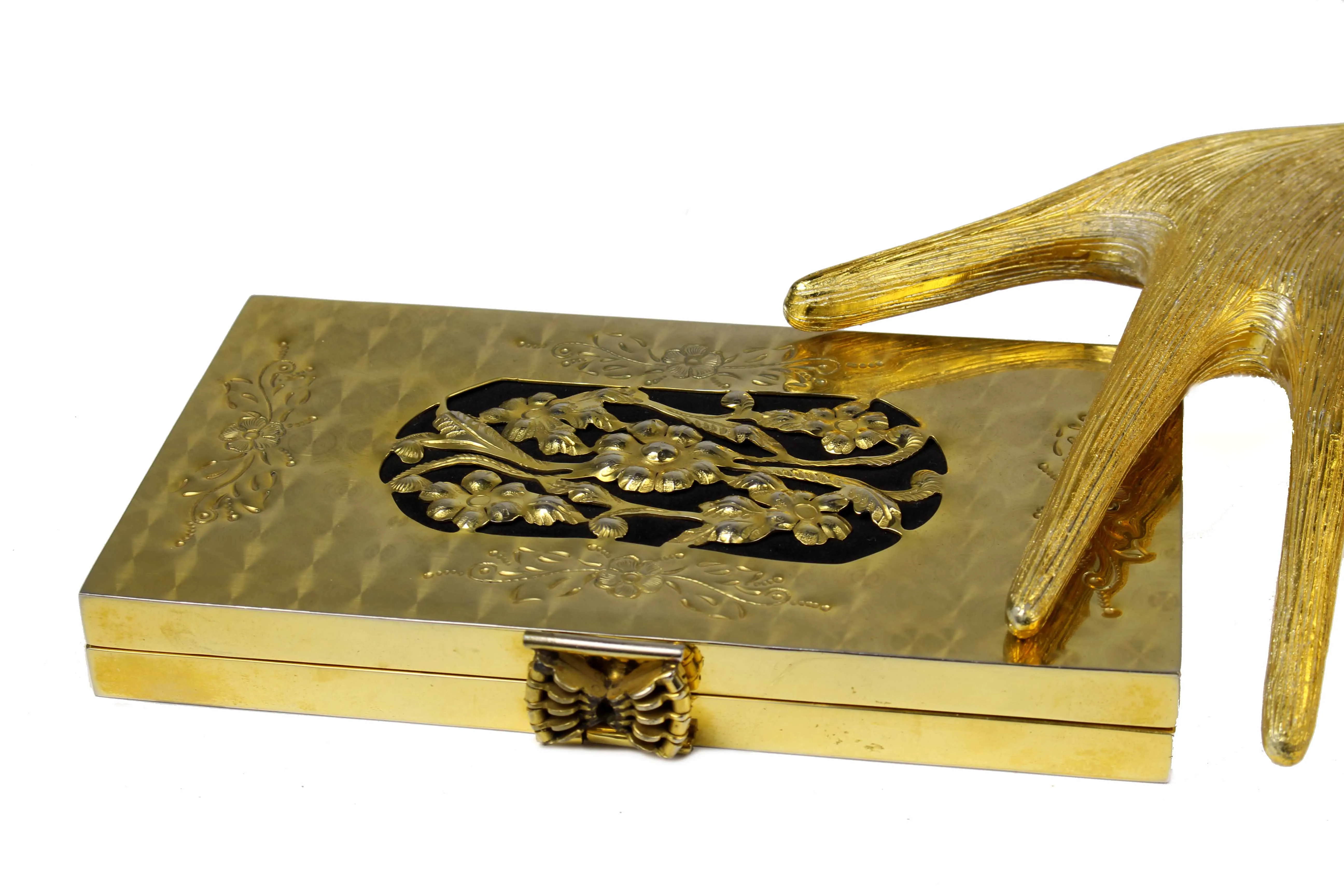 Gold filigree metal vanity purse