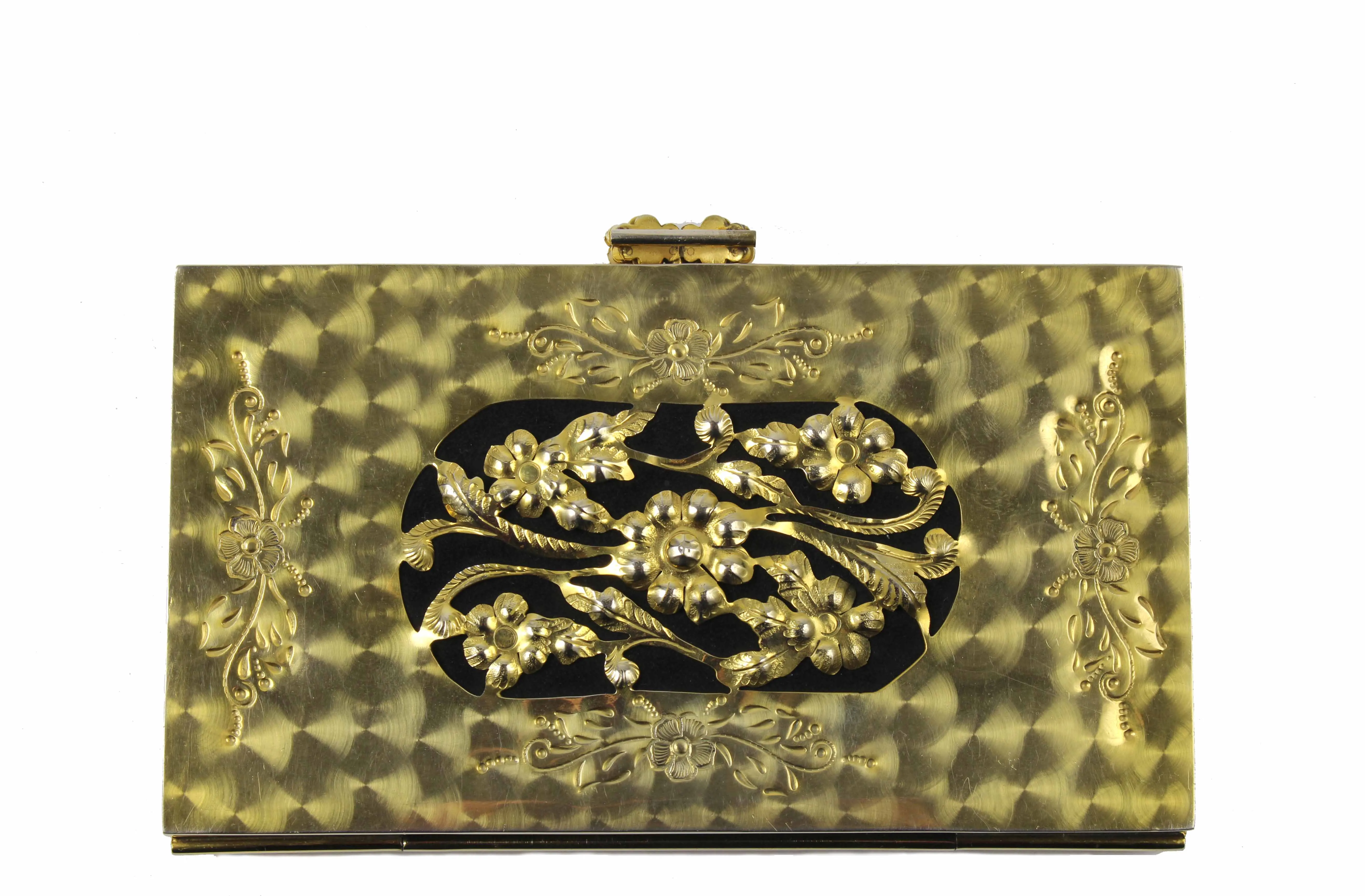 Gold filigree metal vanity purse