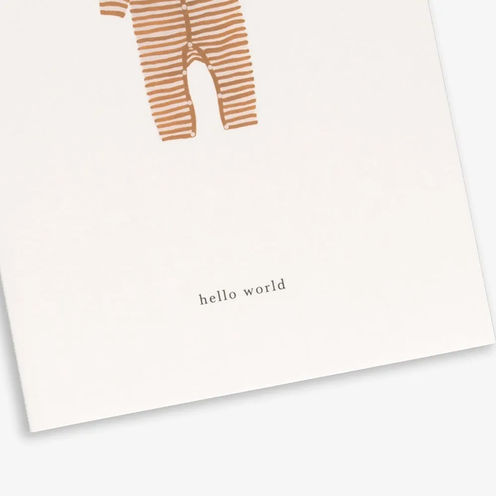 GREETING CARD // BABY ONESIE OCHRE