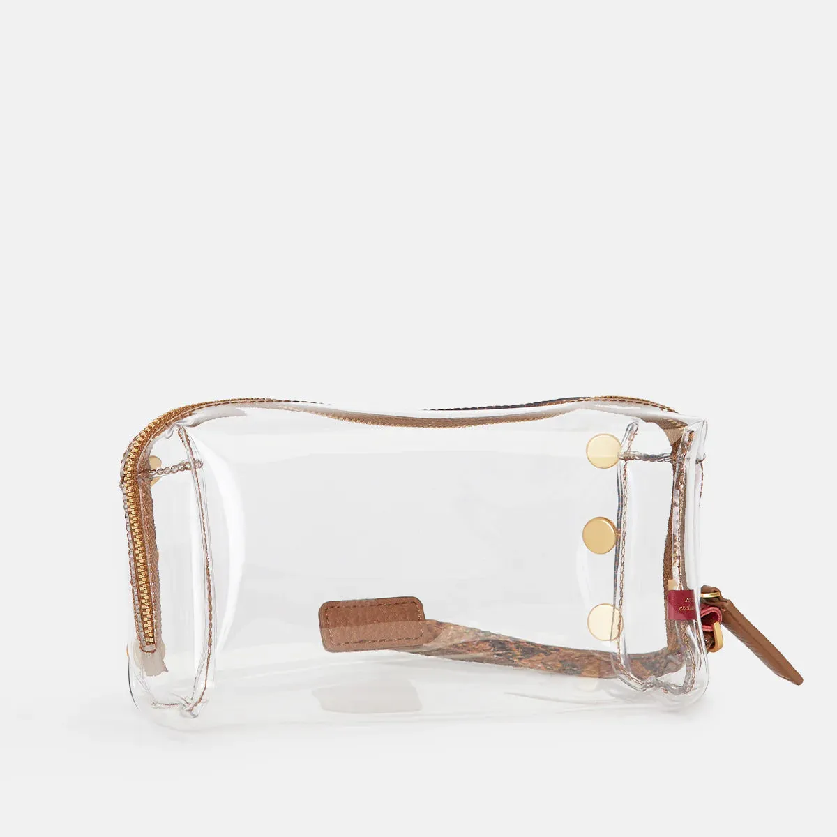 Hammitt Make Up Bag in Clear Centerpiece Snake/Brushed Gold