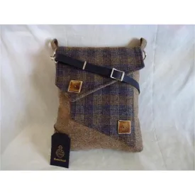 Harris Tweed Bag - Mortson Quay Messenger Bag - Beige & Blue