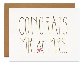 Hartland Brooklyn Card - Congrats Mr & Mrs