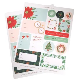 Holiday Gift Tag Sticker Sheet Set/2