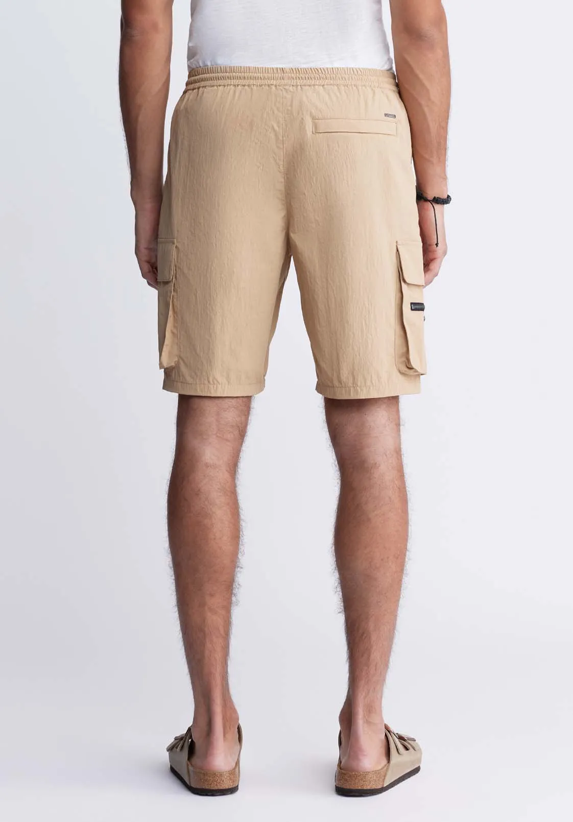 Hult Men’s Drawstring Cargo Shorts in Tan - BM24342